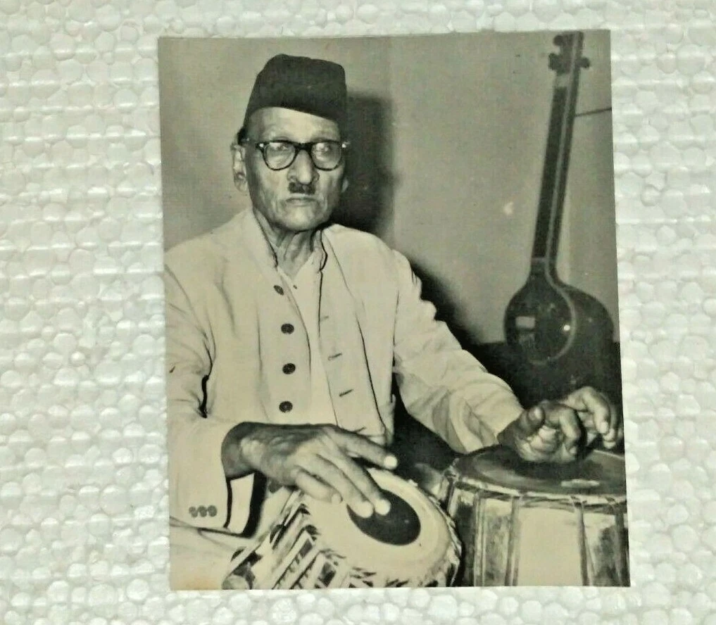 INDIA WORLD FAMOUS TABLA ARTIST USTAD AHMED JAN THIRAKWA PHOTOGRAPH ORIGINAL
