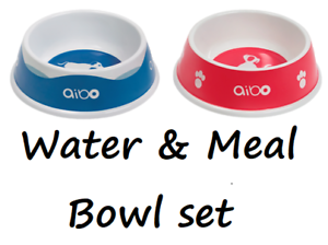SONY aibo accessories Water & Meal Bowl set AI Dog Robbot Pink Blue Drink Bowl