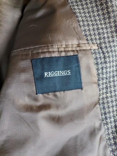 J Riggings Mens Sport Blazer Coat Color Brown 46L Wool / Silk / Laine/ Soie - Picture 7 of 15