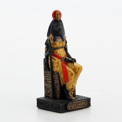 Sekhmet Painted Polystone Miniature Figurine Spiritual Decorative Collectible