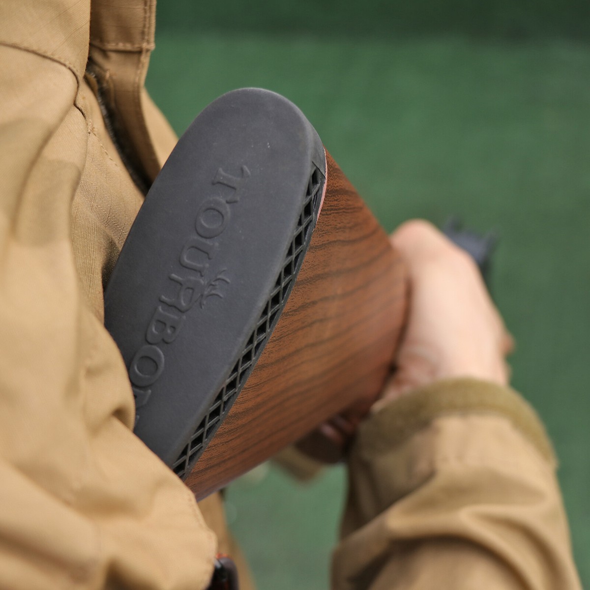 TOURBN Canvas Leer Schouder Terugslagpad Verstelbare Geweer Shotgun Schokbestendige Pads voor Sport Schieten Jagen