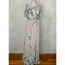 NWT Show Me Your MuMu Hacienda Maxi Dress Bouquet Toss Taupe Floral Size XS