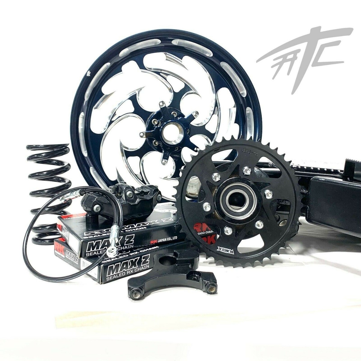 3Mi－Ki　0107 ♡ 360 FAT TIRE KIT MISTY MIDNIGHT WHEELS BLACK ARM 06-11 KAWASAKI