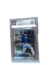2012 TOPPS Chrome BEN ZOBRIST Signed AUTO BECKETT COA SLAB Tampa Bay Rays CUBS