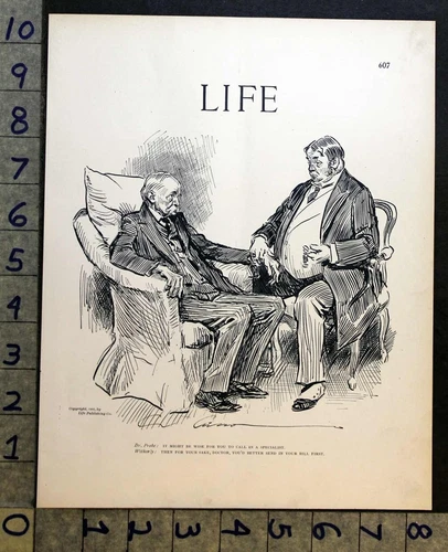 1905 MEDICAL HOSPITAL DOCTOR MONEY CHARLES DANA GIBSON ART COMIC PRINT FC4227 