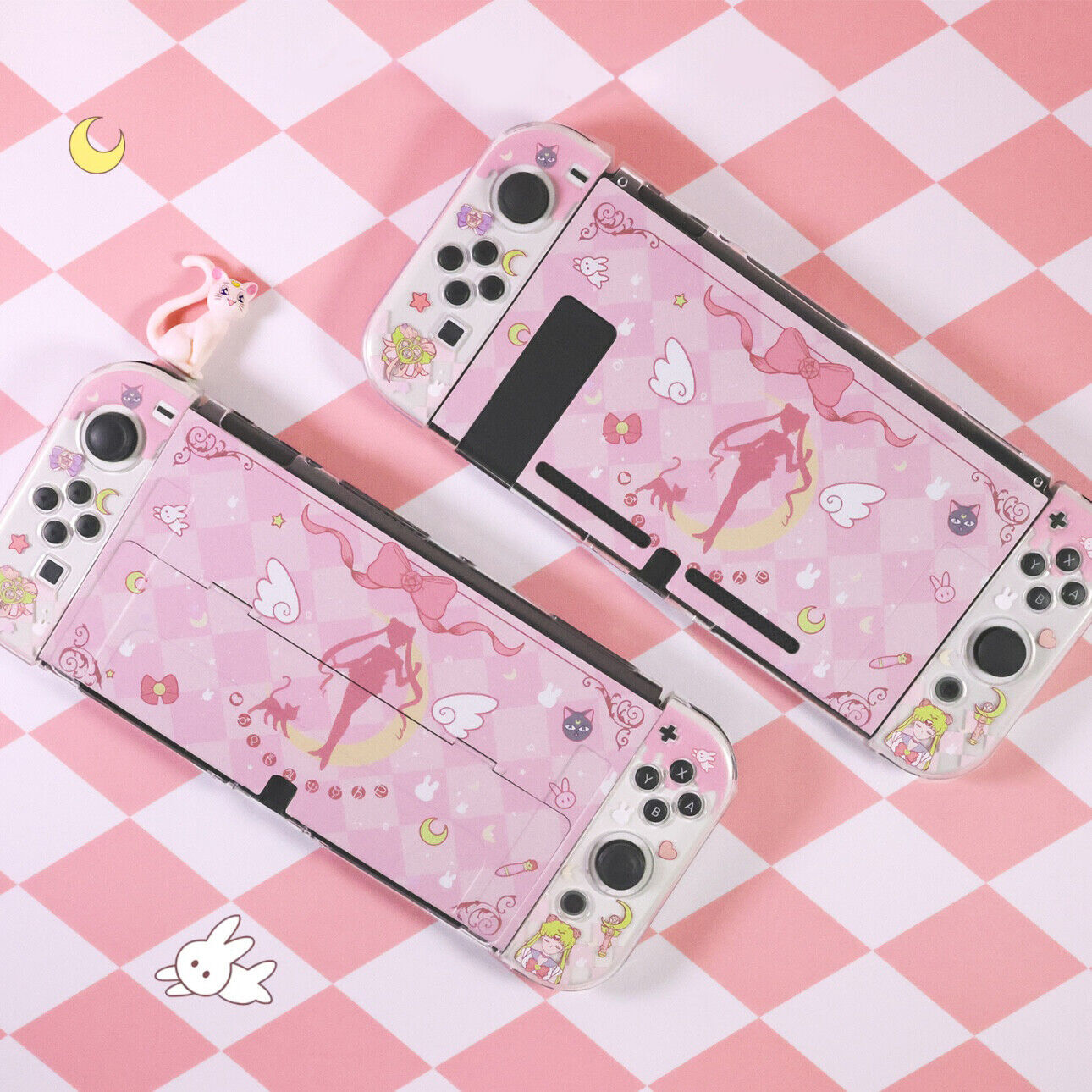 Nintendo Switch OLED Case Cover Pink Anime Girl Accessory For Joycon Controller