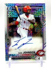 2021 Bowman Chrome Mega Prospect Refractor Auto Ivan Johnson Cleveland Reds
