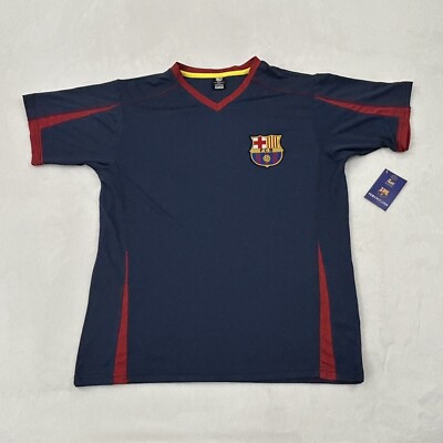 FC Barcelona Navy Blue Official FCB Futbol Athletic Soccer Jersey Adult Size L