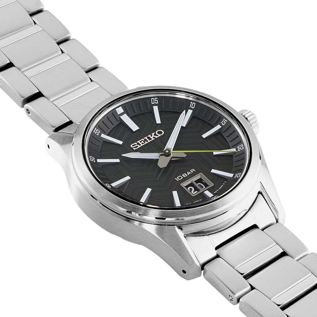 アナログ時計 SEIKO| Quartz Black Dial Men's Watch SUR535 Seiko SUR535P1 Black Dial Analog Stainless Steel Date Quartz