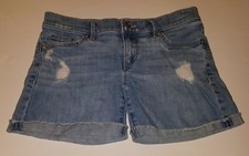 LOFT Outlet Distressed Jean Shorts Denim Roll Short Light Wash Size 0