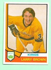 (1) LARRY BROWN 1974-75 O-PEE-CHEE # 271 KINGS ROOKIE EX/EX+ CARD (M8370). rookie card picture