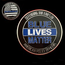Blue Lives Matter Police Officer 1 PC Challenge Coin Gift Law Enforcement