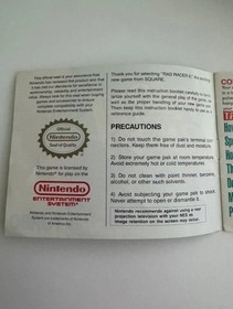 NES Rad Racer 2 TURBO Instruction Manual Only - Vintage - Nintendo Entertainment