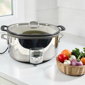 All Clad 6.5 Quart Slow Cooker ~ Stainless ~ With Ceramic Insert & Orig Box