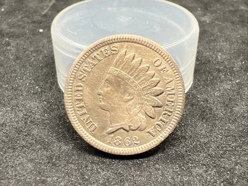 1862 1c Indian Cent Coin XF / AU Details Whizzed