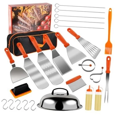Blackstone Griddle Accessories Kit, 27PCS Flat Top Grill 27PCS-Orange