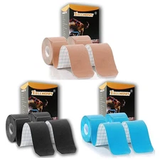 2Roll Kinesiology Tape Precut Athletic Tape Waterproof Elastic Tape 2"x16.4ft