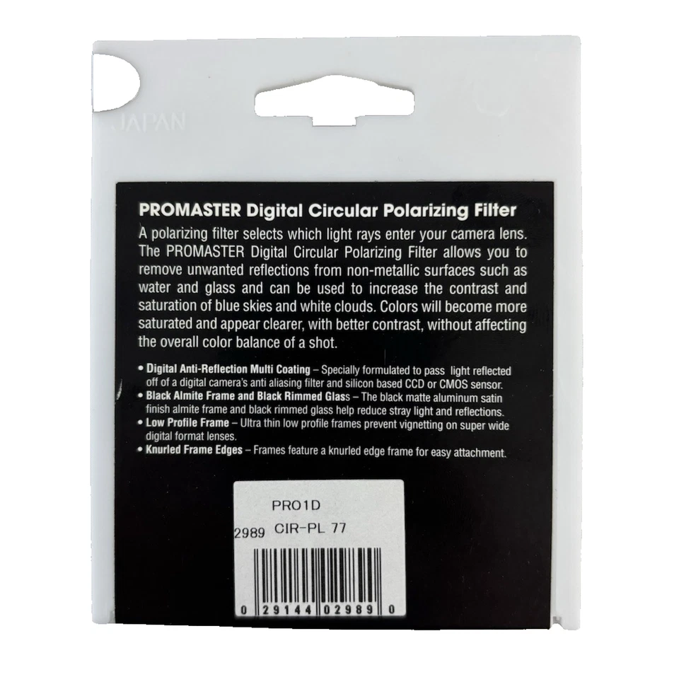 Promaster Digital Circular Polarizing Precision Optical 77mm Filter - Image 2 of 4