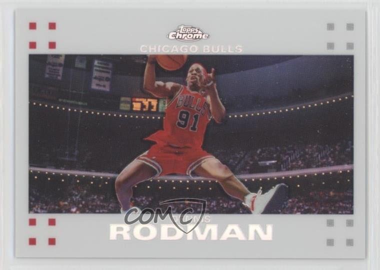 2007-08 Topps Chrome White Refractor 55/99 Dennis Rodman #93 HOF