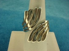 MEXICO ARTISAN CRAFTED FANCY RING - SIZE 8 - MARKED "MEXICO SILVER"