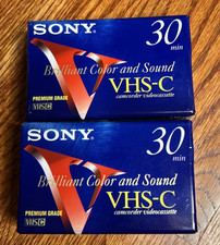 Sony VHS-C Premium Grade Camcorder Videocassette TC-30 Lot of 2 Sealed 30 min
