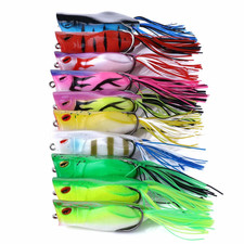 10PCS 7cm/14g Popper Frog Topwater Fishing Lures Snake Bait Bass Soft Crankbaits