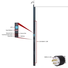 APC Rack Mount PDU, Metered 120V-208V/20A, (24) Outlets, Vertical Rack (AP8830)