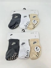 Nike Baby`s Grippy Ankle Socks 6 Pairs/2 Pack, 12-24 Months (3739), O2(C457T)