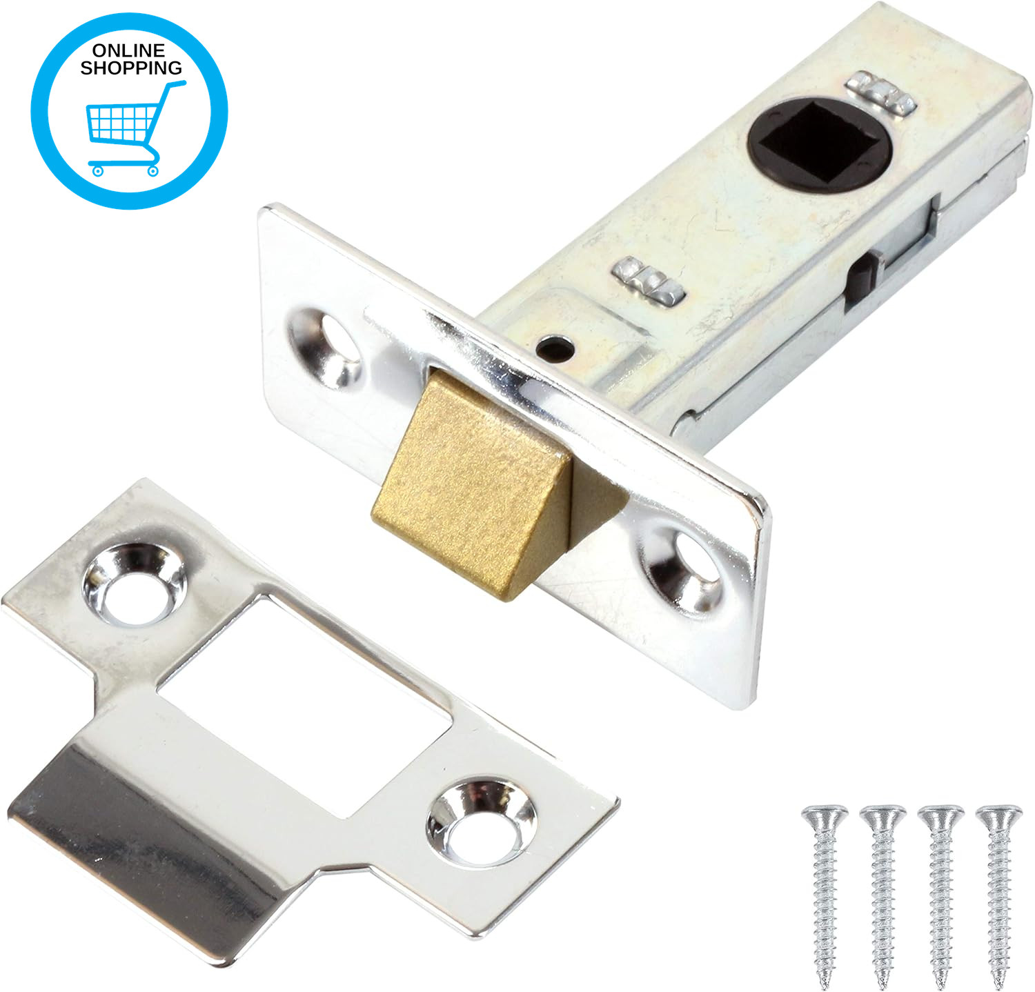 Nickel Internal Door Latch - 64Mm 2½"" - Silver/Chrome Finish Interior Mortice