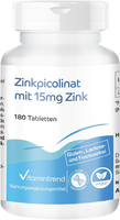 Vitamintrend Zink Hochdosiert 15Mg Aus Zinkpicolinat, 180 Tabletten, Schluckfreu