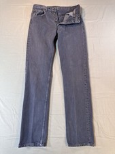 Vintage Levi's 501 Jeans Made in USA Denim Blue Button Fly, 32/36, Fits 30/34