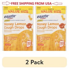  2 pack Equate Value Size Honey Lemon Cough Drops with Menthol, 160 Count