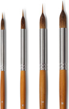Watercolor Brushes Set - 4Pcs Extended Needle Point Brushes Synthetic Extra Long