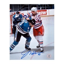 Joey Kocur Autographed New York Rangers Hockey Fight 8x10 Photo