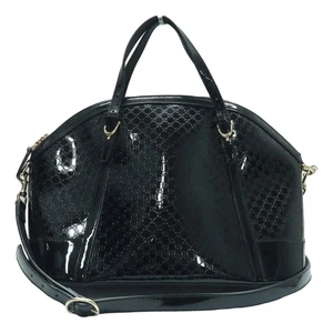 GUCCI joli sacoche en cuir verni noir 615 030725