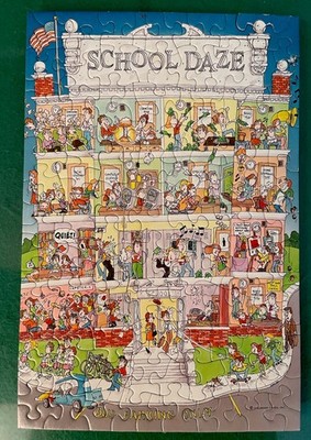 Vtg 1985 Mini Springbok Puzzle, Schol Daze! 100pc Complete