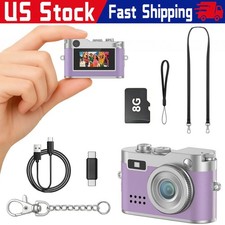 1080P Mini Retro Pocket Digital Camera Purple Keychain Cam 8GB Children Gifts