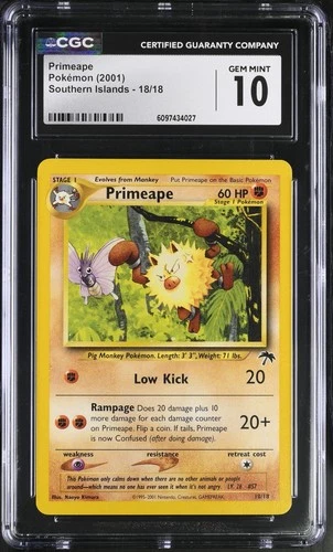 Pokemon Primeape #18 Southern Islands CGC 10 Gem Mint