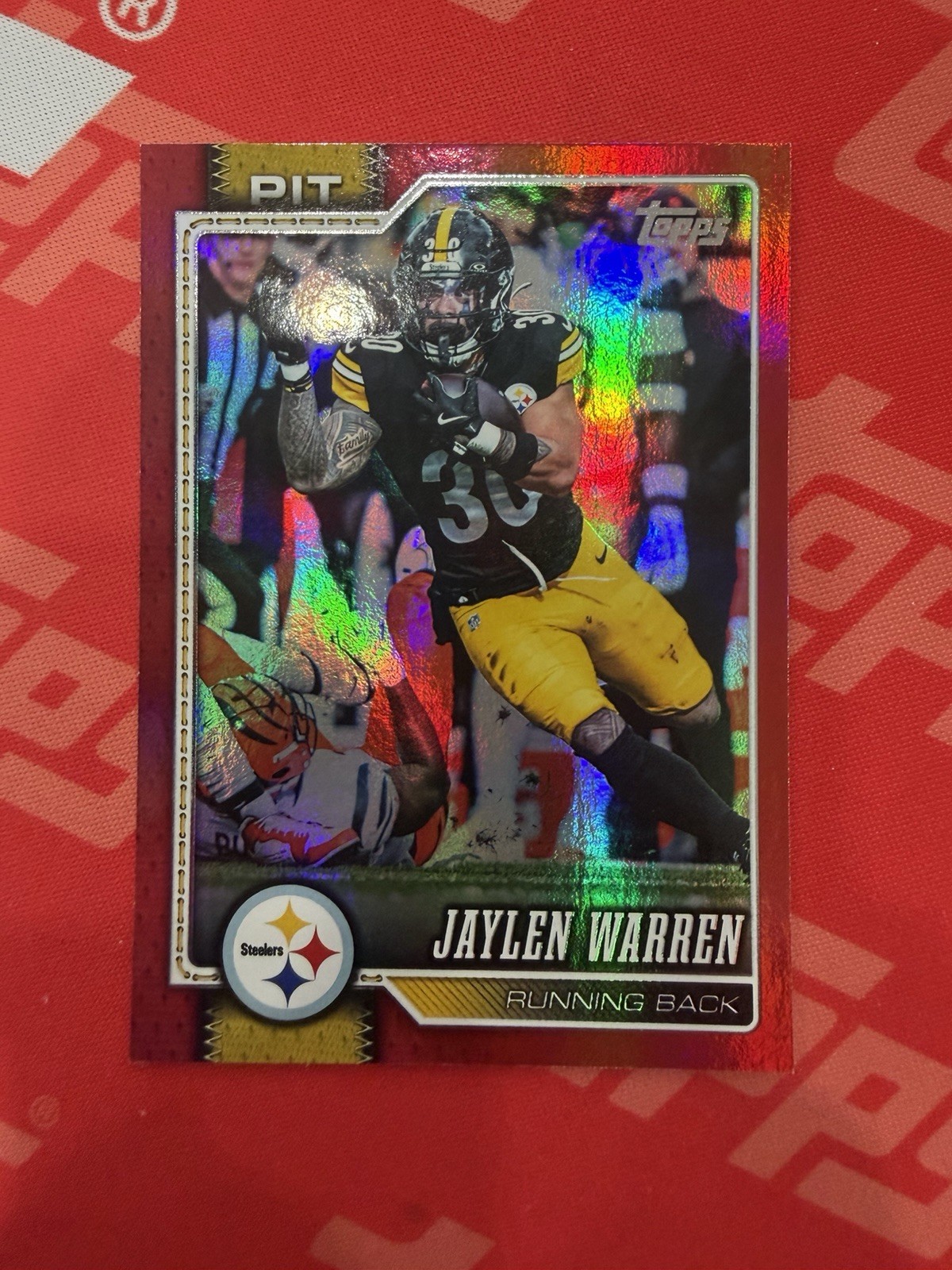2026 Topps Flagship Football - Jaylen Warren Red Foil 5/5 Bookend #174