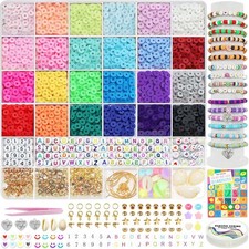 6600PCS Clay Beads Bracelet Making Kit 24 Colors Flat Heishi DIY Jewelry Set
