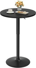 Shahoo Round Bar Table, Adjustable Height and 360° Swivel Pub Table, Cooktail T