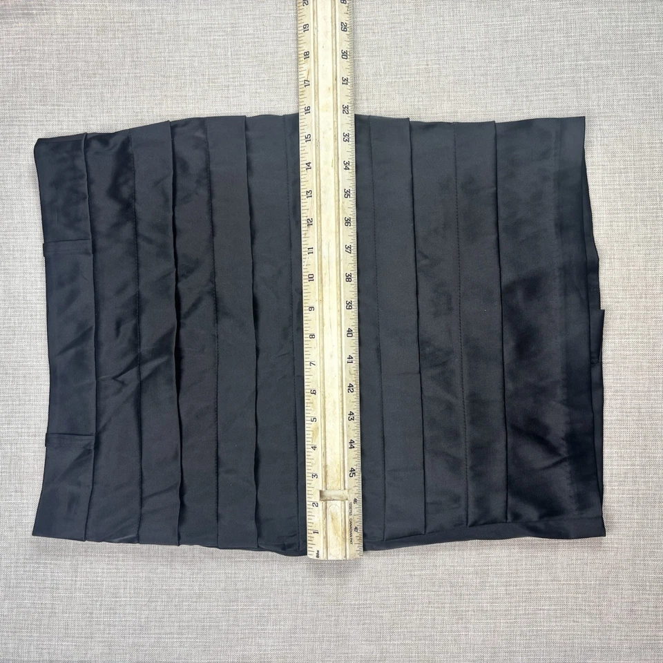 Black Pencil Skirt with Horizontal Pleats Front by Heart soul size 3 Back Slit - Image 3 of 4