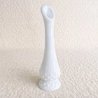 Vintage Fenton White Milk Glass Hobnail Swung Bud Vase Mid Century Decor