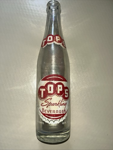 1960s TOPS Sparkling Beverages 10oz Soda Pop Bottle Mansfield, OH