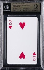 2016 MARIO PIKACHU PLAYING CARDS POKEMON CENTER 2 OF HEARTS BGS 10