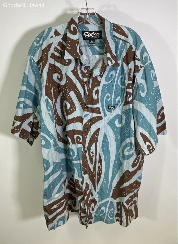 RIX Multi-pattern Short Sleeve Button Hawaiian Al… - image 1