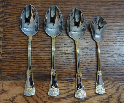 Old Country Roses Royal Albert Flatware 18/10 Stainless 3 Tblsp 1 Sugar Sp Mint