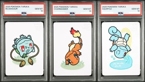 PSA 10 Pokemon Bulbasaur Charmander Squirtle 2025 Taruka Japanese Sequential