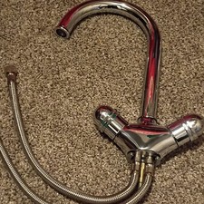 Blanco Chrome Bridge Kitchen Faucet High Arc Dual Lever Handles Modern
