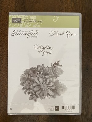 Stampin' Up Heartfelt Blooms #147202 Rubber Cling Stamp Set of 4